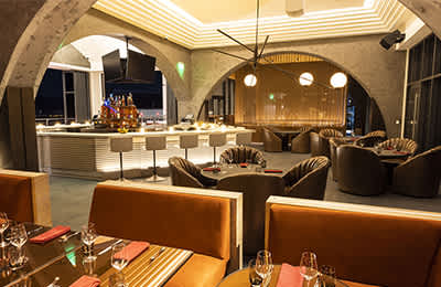 An image of a bar, seating area, and restaurant within the Gila River Resorts & Casinos—Wild Horse Pass, venue for the 2026 Lab Manager Leadership Summit