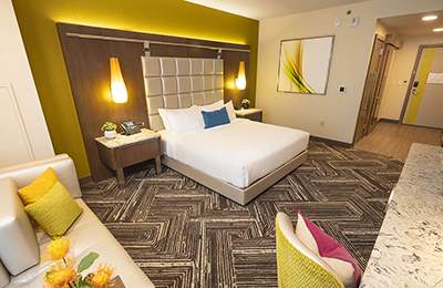 An image of a guest room in the hotel at the Gila River Resorts & Casinos—Wild Horse Pass, venue for the 2026 Lab Manager Leadership Summit