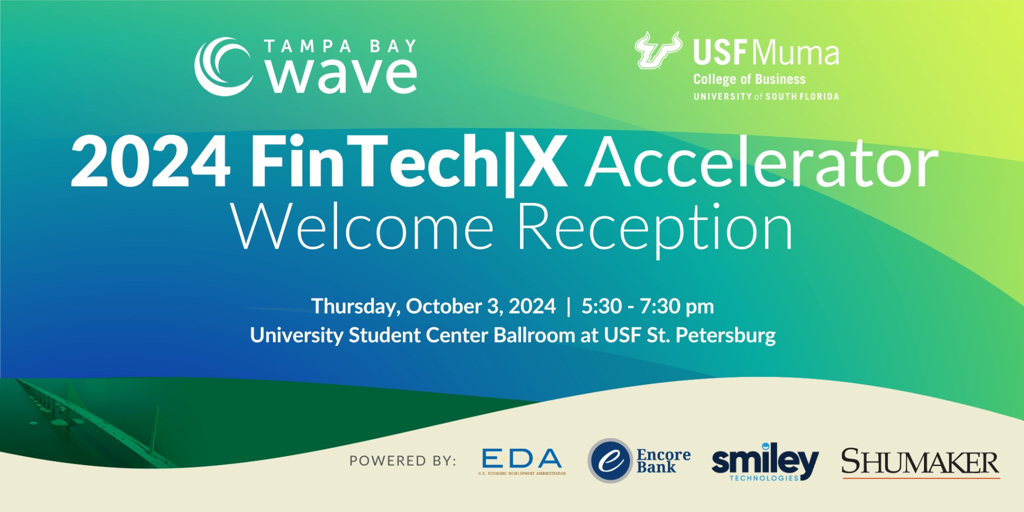 Tampa Bay Wave 2024 FinTech|X Accelerator Welcome Reception logo