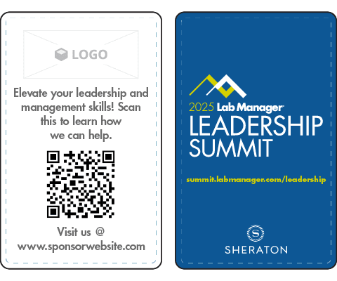 An example mockup of Leadership Summit Hotel Keycard available for sponsorship