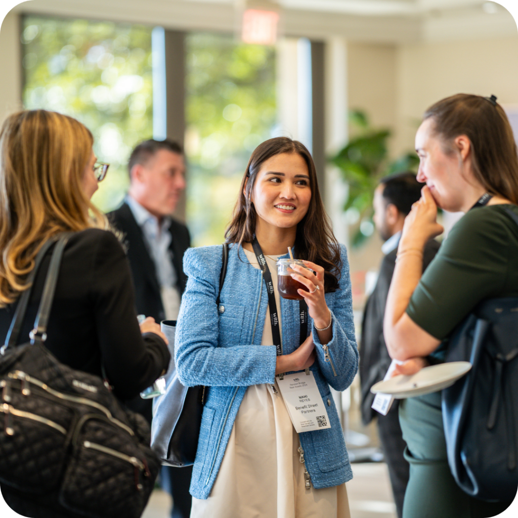 Institutional investors networking at the Pension Bridge Real Assets Summit
