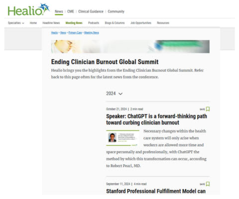 Healio on the 2023 Ending Clinician Burnout Summit