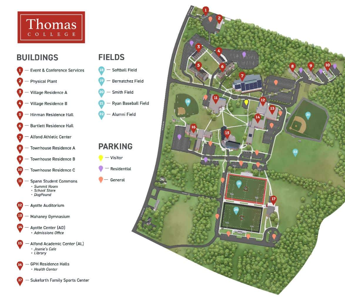 Thomas College Campus Map