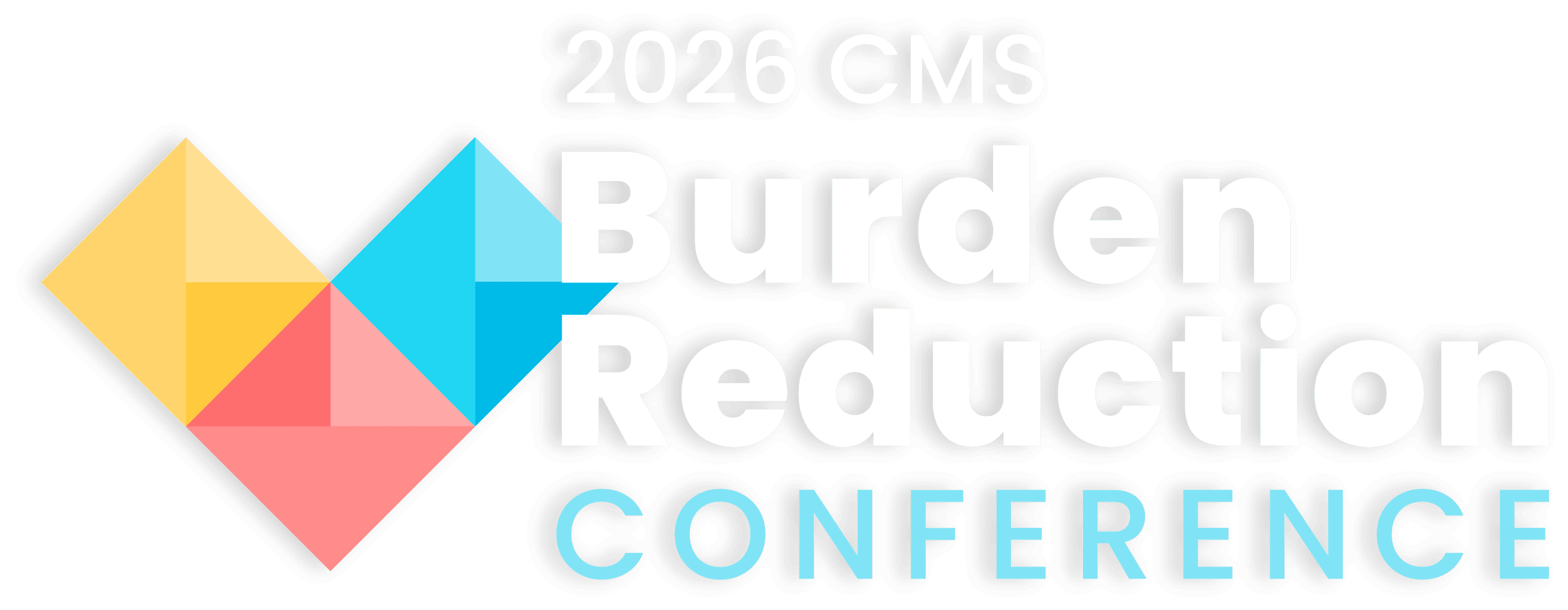 2026 CMS Burden Reduction Conference logo with a yellow, pink, and blue heart