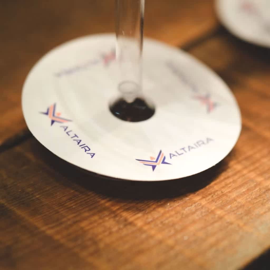 Sponsor logos on the main stage back panel of the HFM Middle East Summit