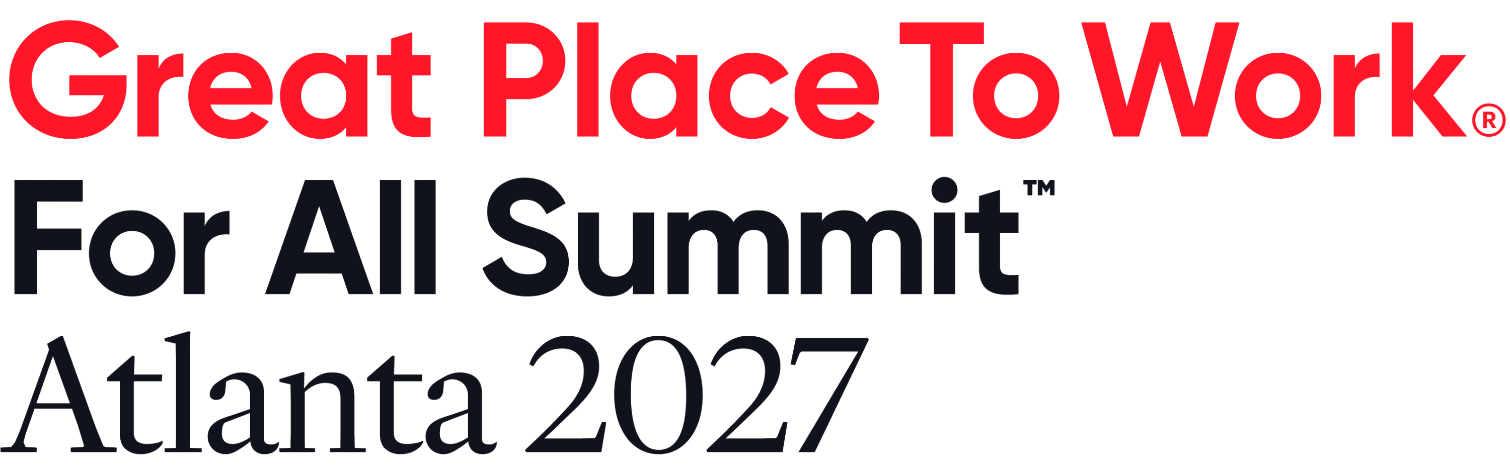 Great Place To Work® For All Summit™ 2027 logo