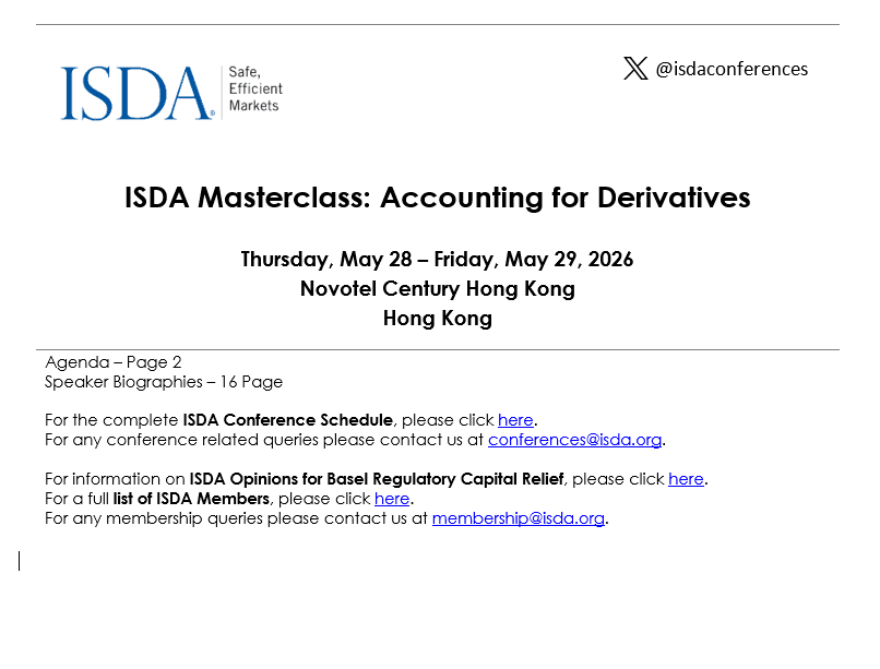 Documents | ISDA Masterclass: Accounting for Derivatives