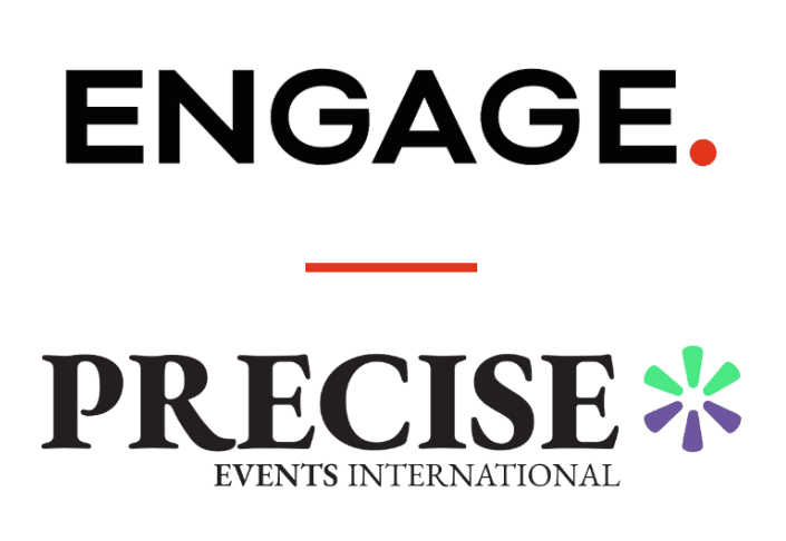 "Pour Decisions" x ENGAGE Business Events & PRECISE Events International logo